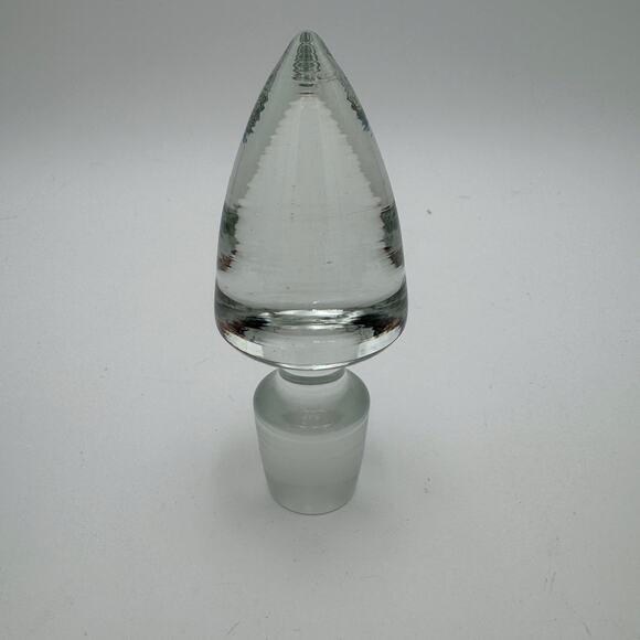 Vintage Clear Decanter Wine Stopper Glass Cone Spear 5" - Picture 1 of 4